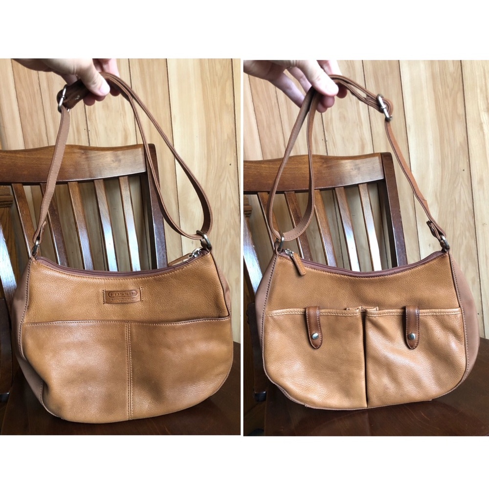 Vintage Fossil leather shoulder bag
